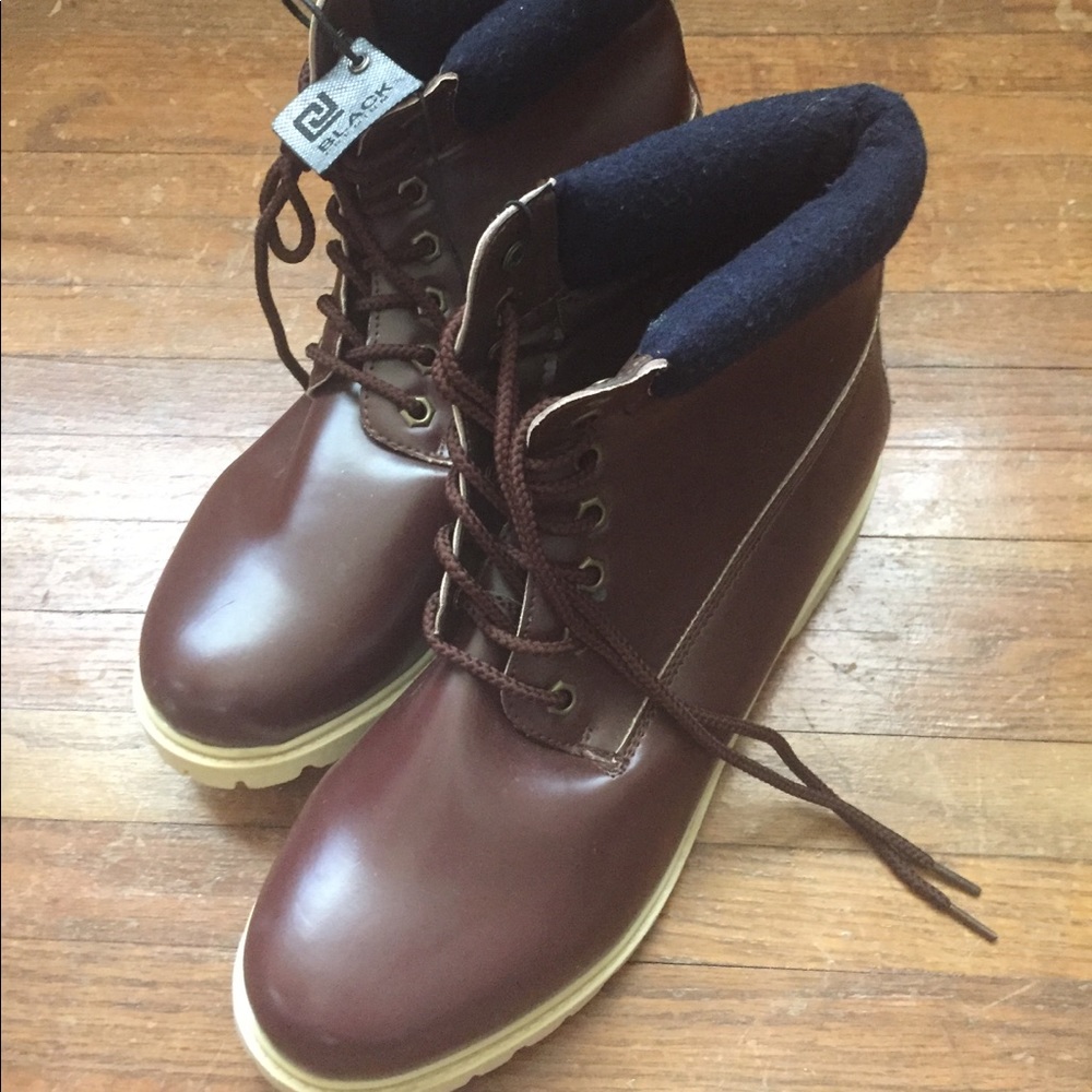 Rue 21 boots lace up men’s brown white laces